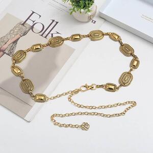 欧美复古金属链条腰链女装饰百搭配连衣裙子西装金属腰带秋冬新款