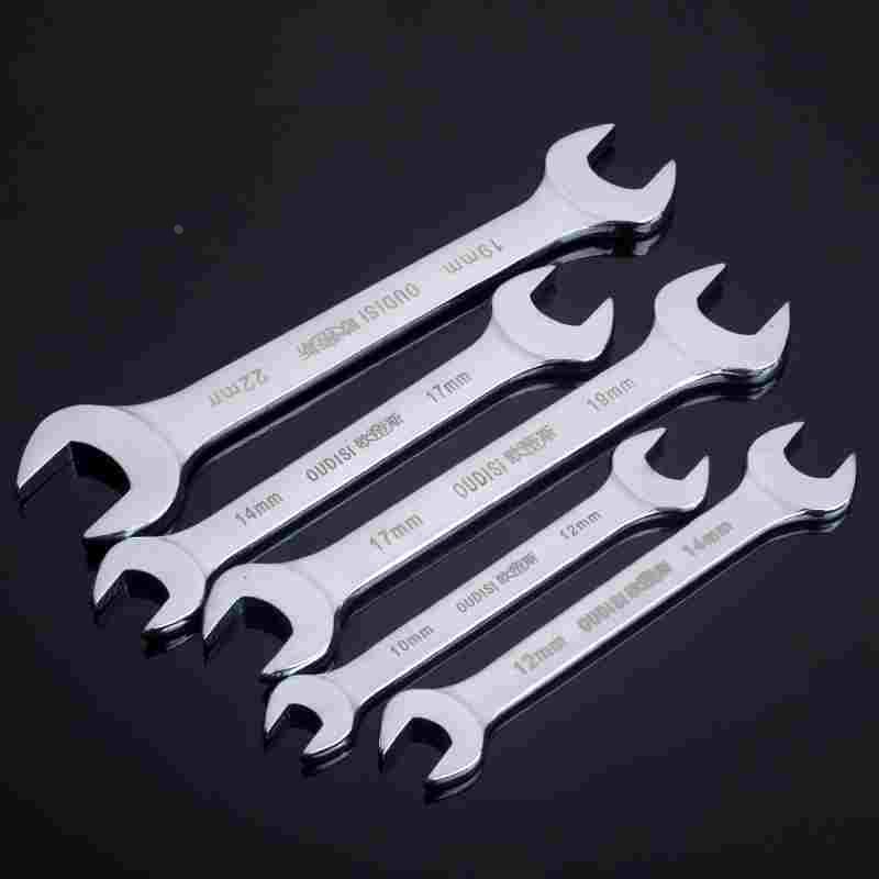 镜面开口扳手公制双头开口呆扳手8-10叉口两用叉扳手17-19