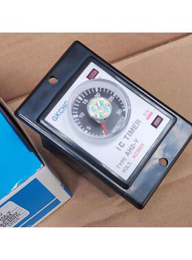 GKCHC时间继电器AH2-Y园8脚 面板时间制控制器黑色 AC220V DC24V