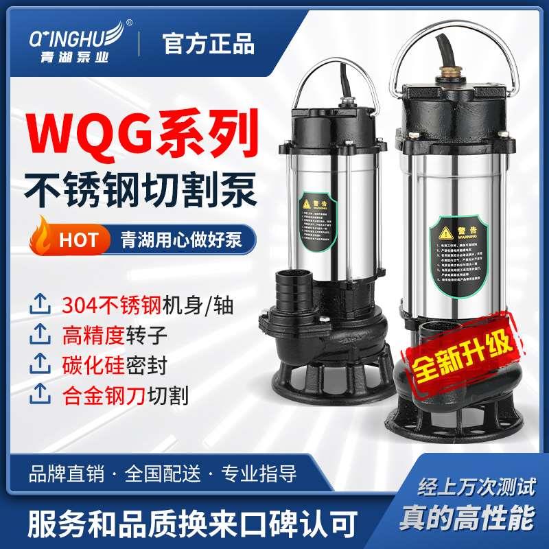 青湖不锈钢切割式污水泵家用小型抽粪220V380V耐腐蚀化粪池抽水泵