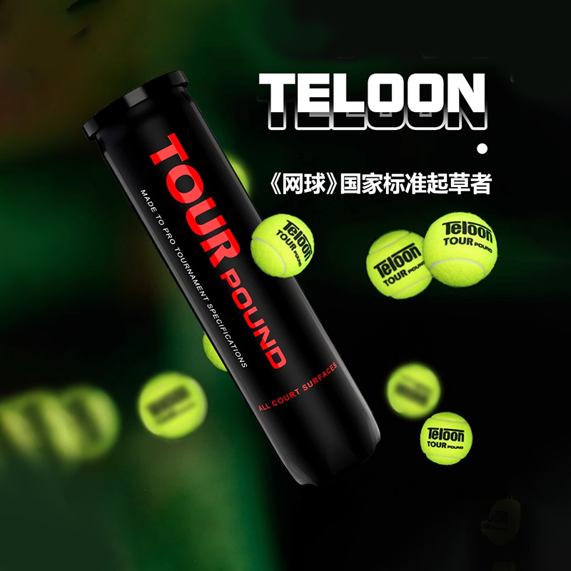 Teloon天龙成人网球罐装网球p3用球训练p4Pound专业比赛 - 实物图
