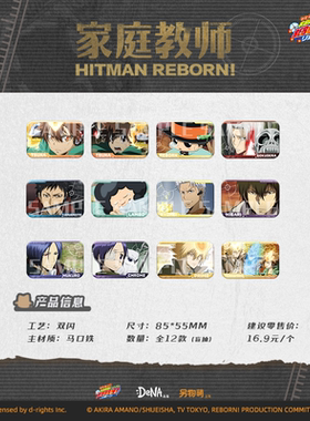 另物萌DeNA《家庭教师reborn》场面写方形马口铁徽章 另物KOILAND