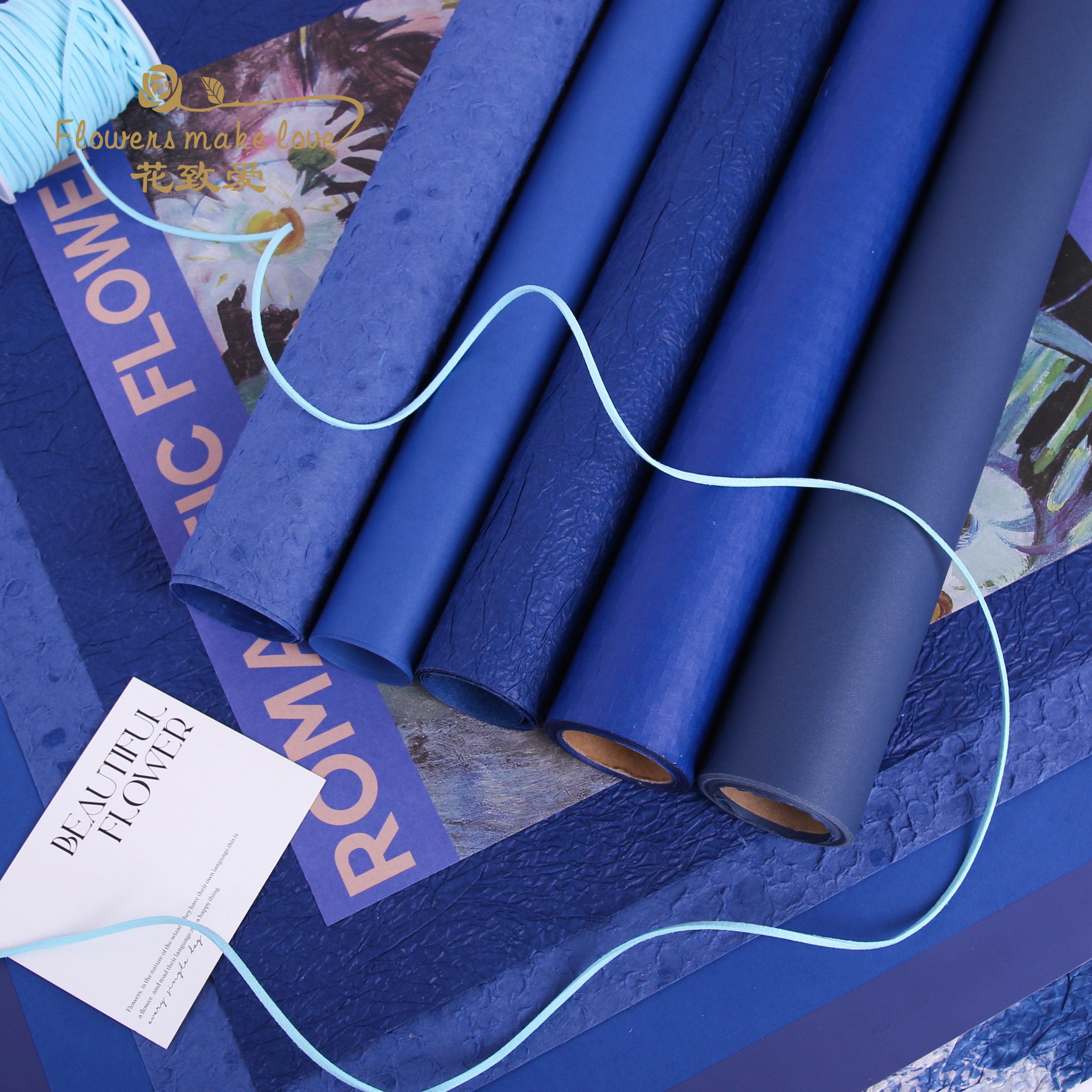 蓝色系列鲜花包装纸午夜蓝克莱因蓝礼物花束包花纸材料花艺资材,鲜花速递/花卉仿真/绿植园艺,花艺包装纸,淘宝优惠券,粉丝福利购,淘宝优惠卷