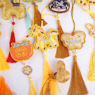 【黄色系】年宵新款香包香囊国风挂件刺绣流苏花束包装手工材料