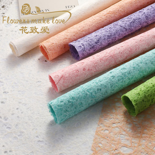 进口麻丝创意镂空梦幻纸高级感韩风花艺礼盒包装手工diy花店资材