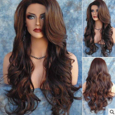 玫瑰网渐变发型偏分亚马逊欧美