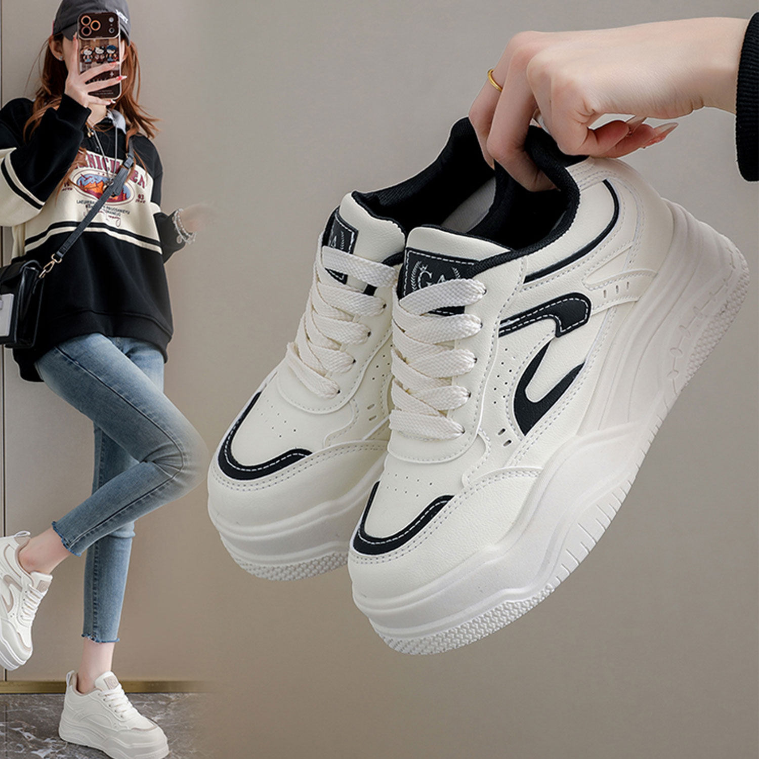 春天内增高2.5厘米板鞋厚底透气女鞋新款显高休闲鞋浙江潮流单鞋,女鞋,休闲板鞋,淘宝优惠券,粉丝福利购,淘宝优惠卷