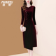 茗思时尚 场合旗袍裙 镶钻显瘦正式 优雅金丝绒连衣裙女2026春季 新款
