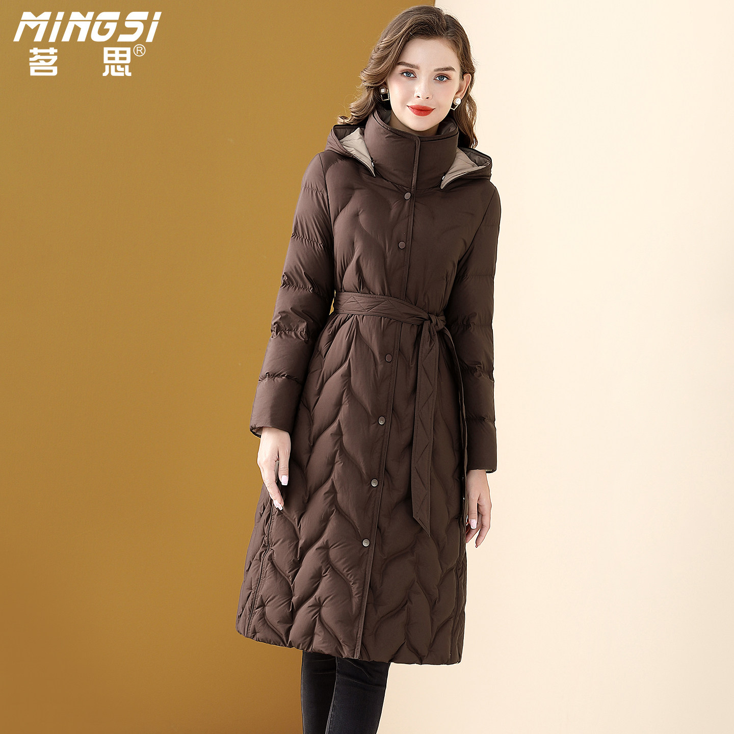 茗思中长款可拆卸帽90鸭绒羽绒服女2025冬季新款时尚收腰保暖外套,女装/女士精品,羽绒服,淘宝优惠券,粉丝福利购,淘宝优惠卷