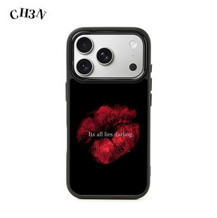 CH3N·谎言iPhone18promax艺术感手机壳17简约黑框唇印不撞款16苹果保护套复古小众15个性欧美防摔手机保护壳