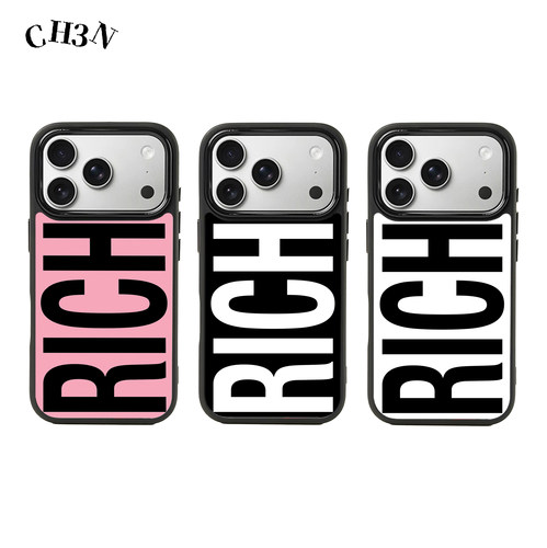 CH3N·Rich适用iPhone17/16promax神甲手机壳简约15艺术防摔14小众13个性12黑框手机套创意ins苹果保护壳