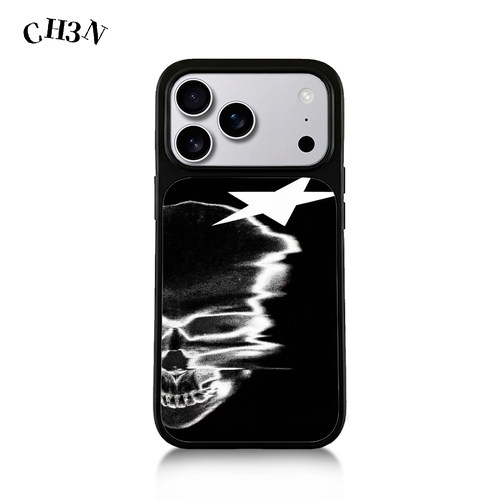 CH3N·街头骷髅适用苹果17promax/16手机壳15小众iPhone防摔14软边13个性哥特Air防摔手机壳黑框创意保护壳