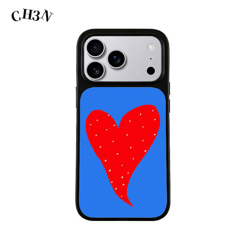 CH3N·波点爱心适用iphone17promax/16手机壳15plus黑框复古简约14艺术小众13苹果个性12/11手机防摔保护壳