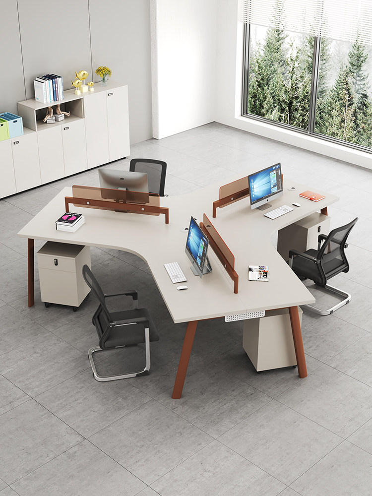 简约现代办公室职员办公桌3人6人位电脑卡座创意员工办公桌椅组合