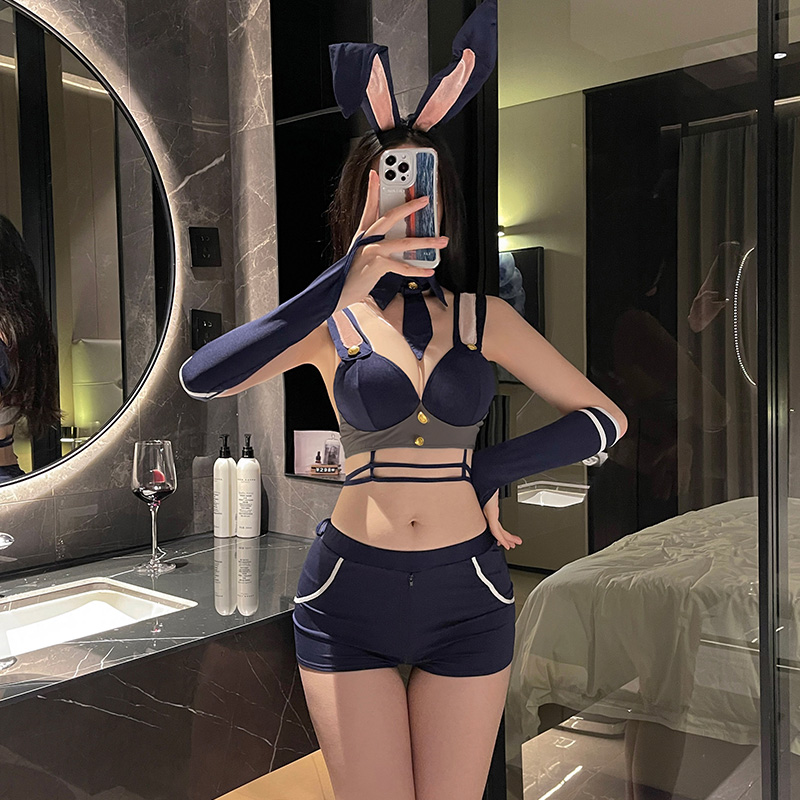 性感可爱甜辣兔女郎制服开裆短裤