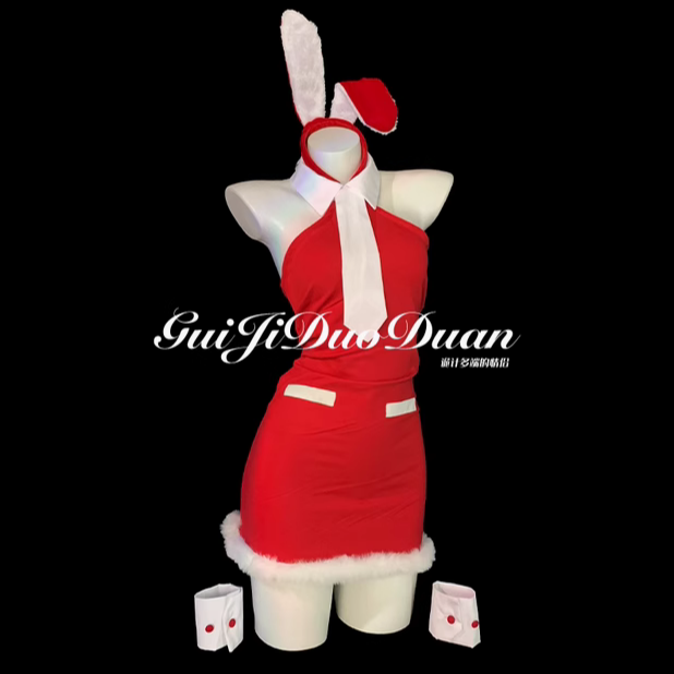 性感可爱毛绒修身包臀睡裙