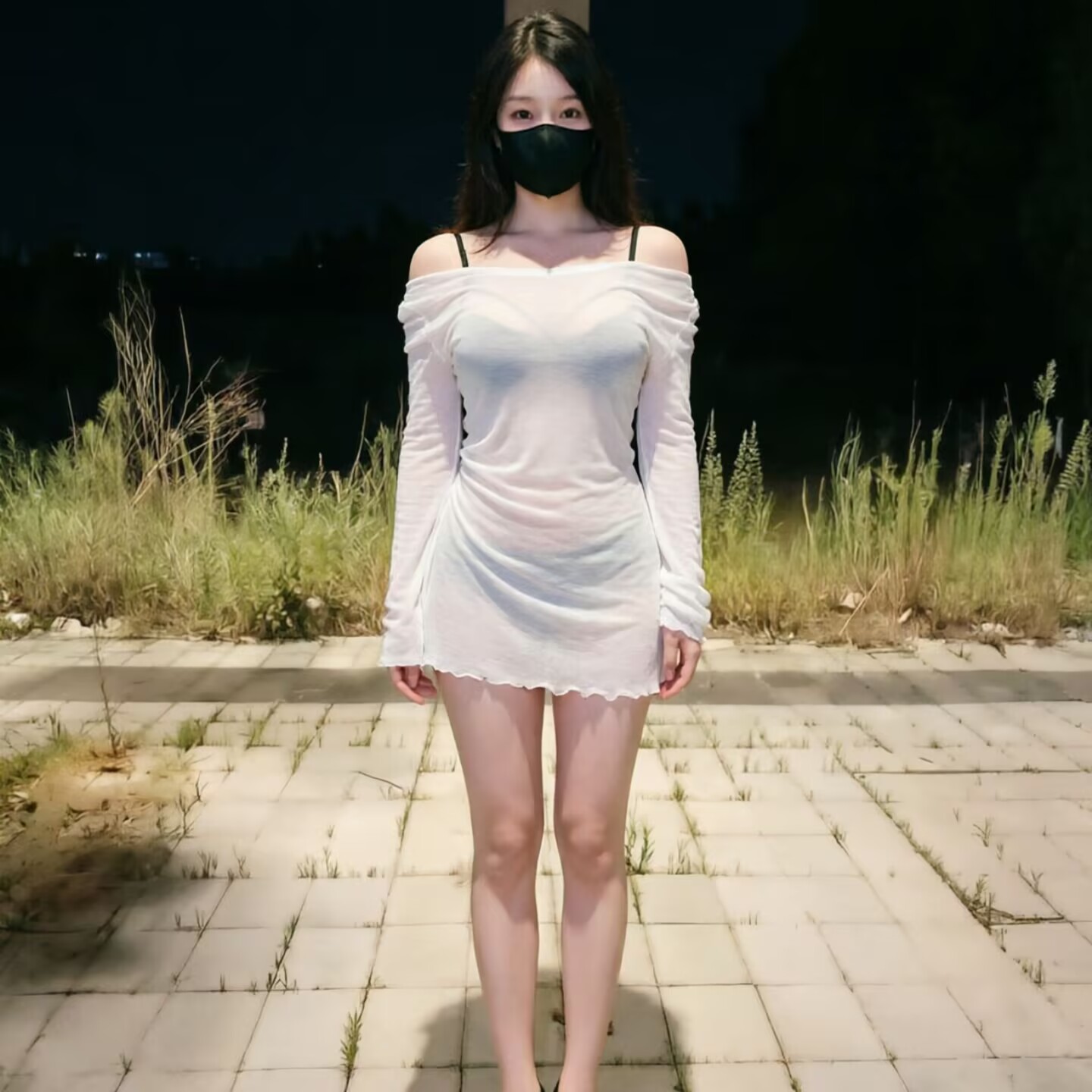 性感微透视心机散步连衣裙短裙女图片