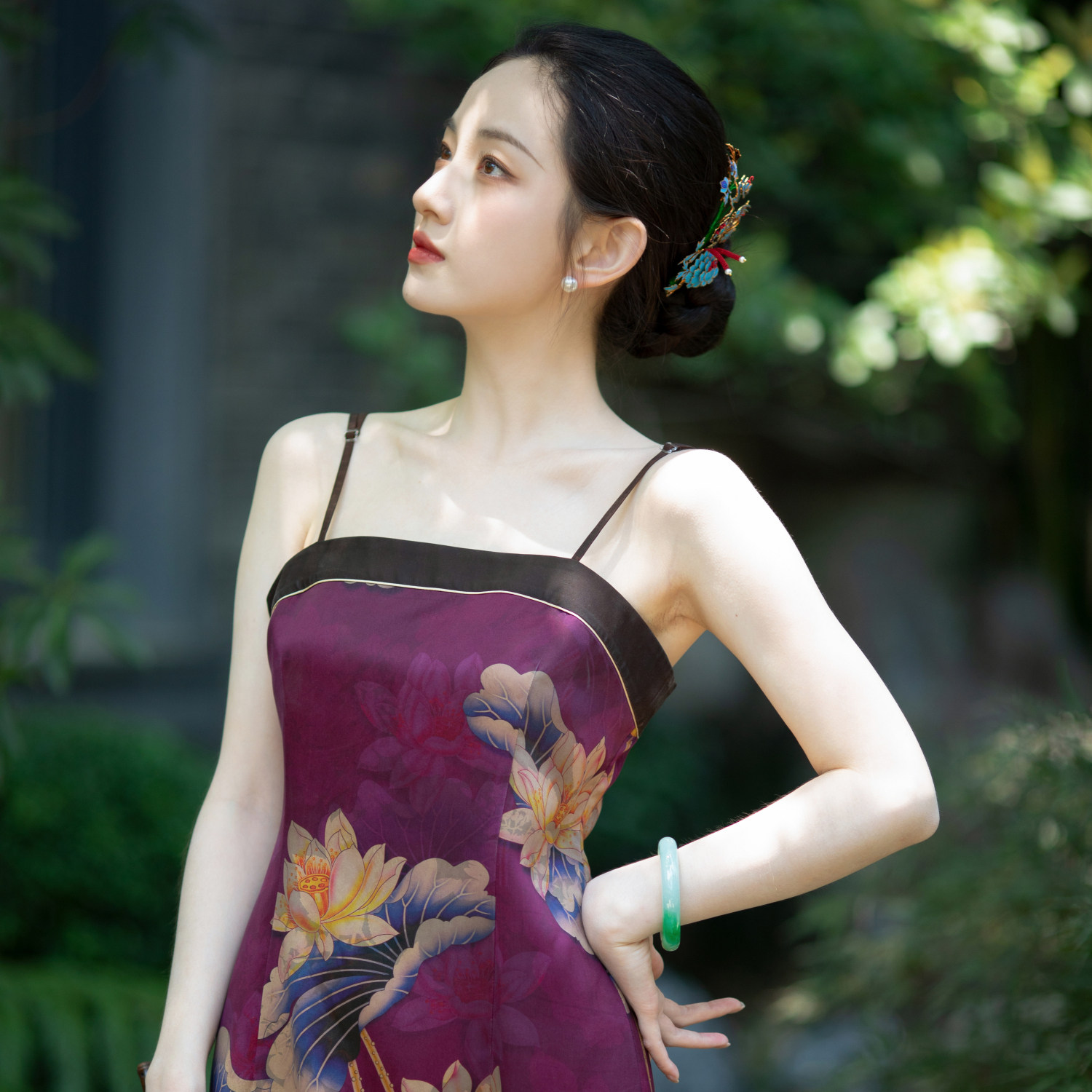 醉花烟柳丨一城风絮丨真丝香云纱印花国风收腰吊带连衣裙复古气质,女装/女士精品,连衣裙,淘宝优惠券,粉丝福利购,淘宝优惠卷