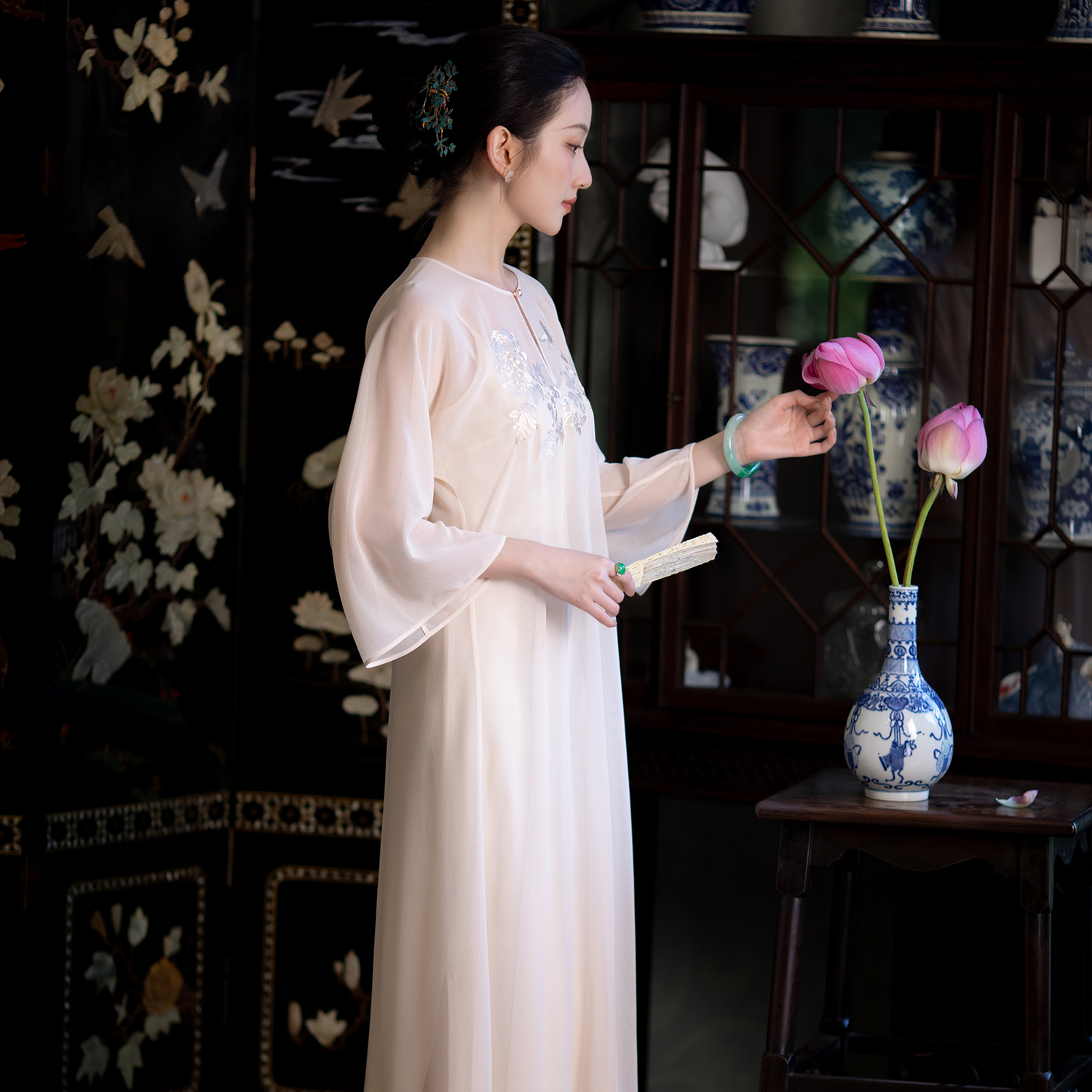 月菊仙裾丨一城风絮丨新中式旗袍