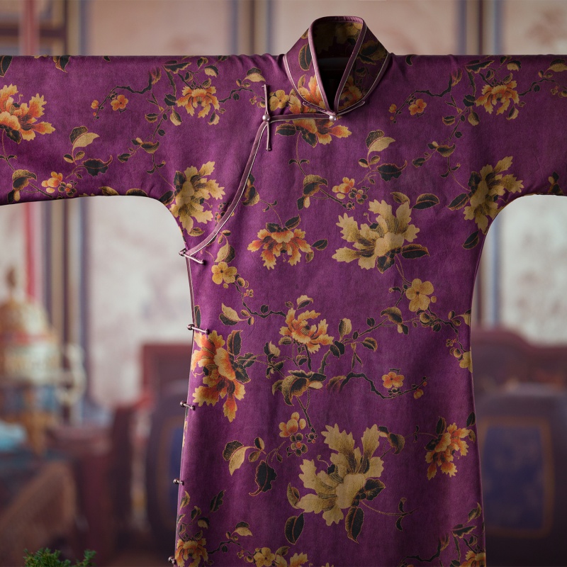 夜铺花影丨一城风絮丨倒大袖旗袍