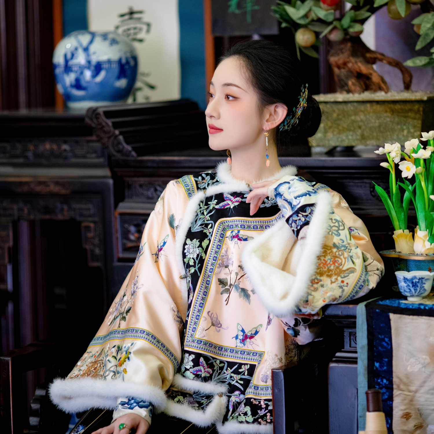 粉妆秋思丨一城风絮丨秋冬袍褂厚