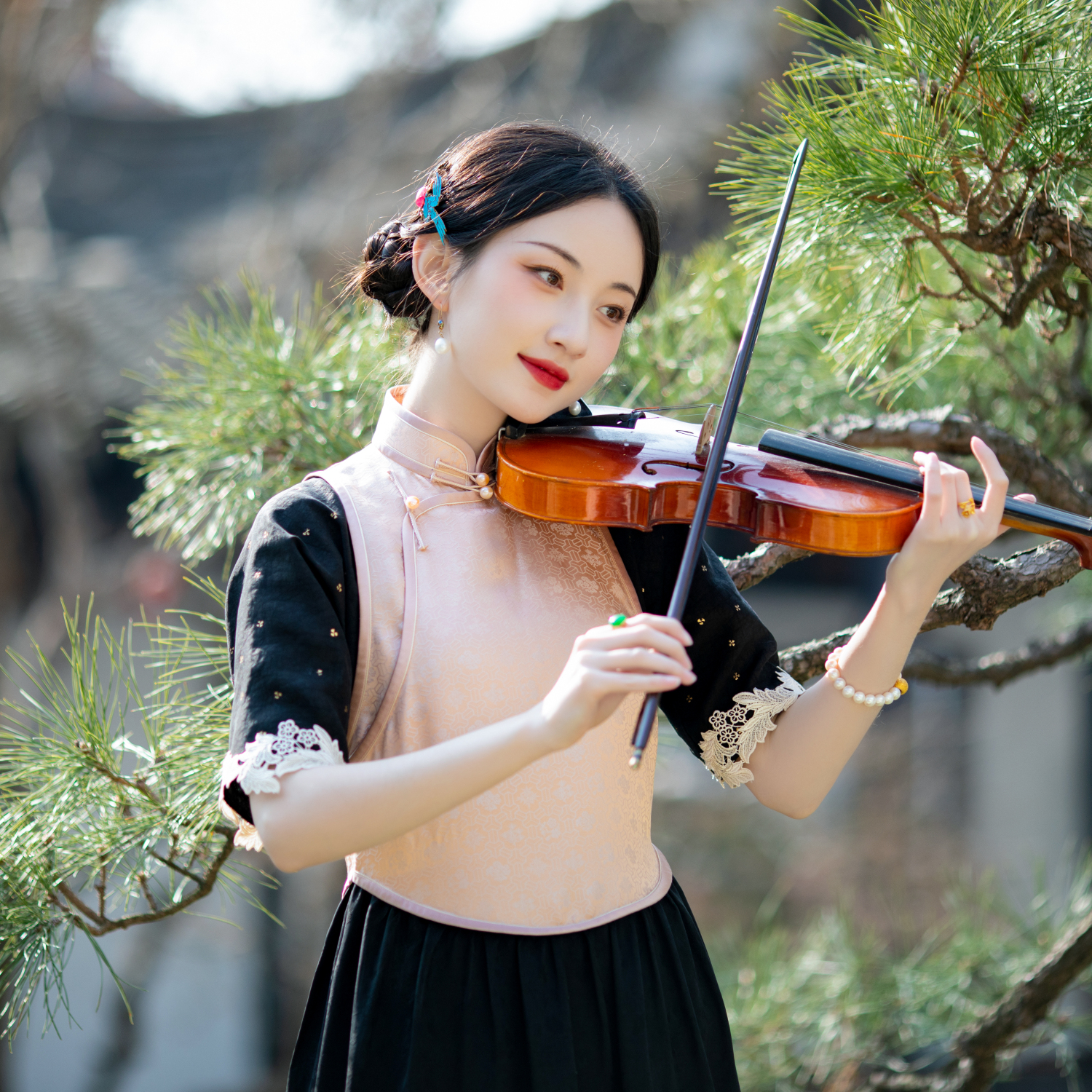 晚风拂铃丨一城风絮旗袍式连衣裙