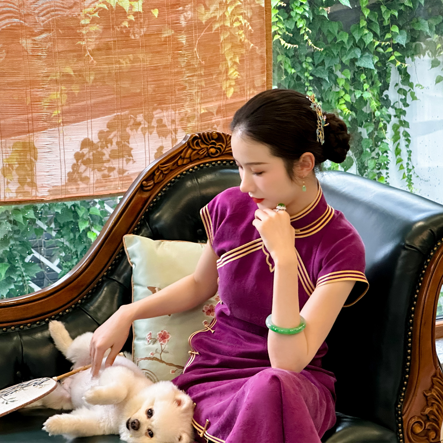 华梦昔年丨一城风絮丨春夏真丝透孔罗香云纱三角襟复古民国风旗袍