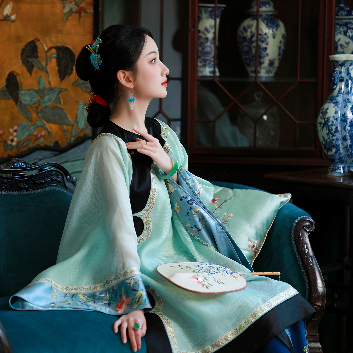 风露清荷丨一城风絮丨真丝女袍