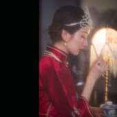 一城风絮 中式 民国风复古绣花倒大袖 花涧鹿 无省旗袍年轻款