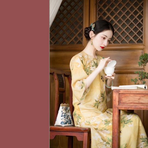 春衫染丨一城风絮丨慵懒宽松旗袍