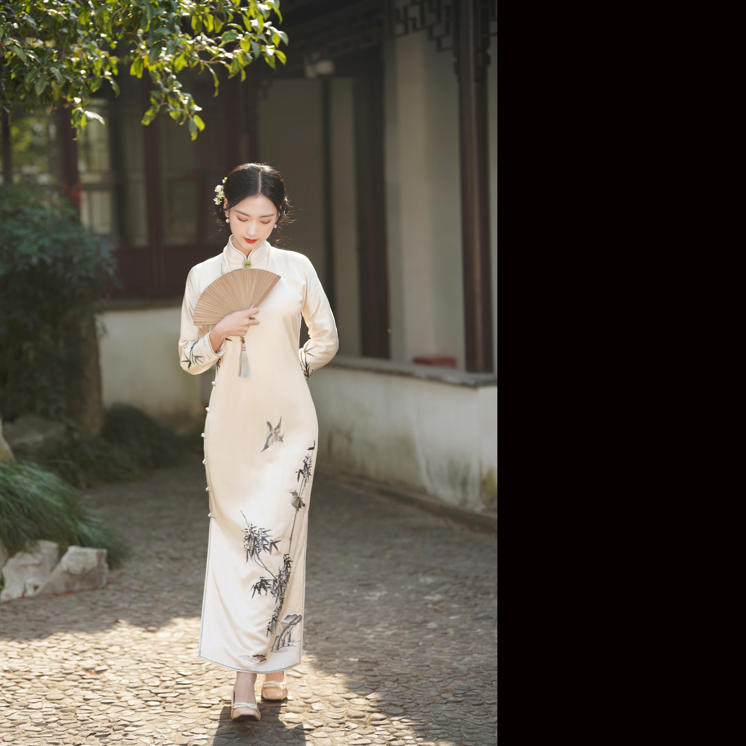 竹影旗袍一城风絮复古年轻款