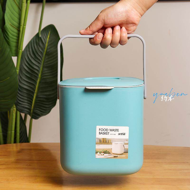厨余垃圾桶家用厨房干湿分离桌面收纳桶加厚塑料带盖双层纸篓小号