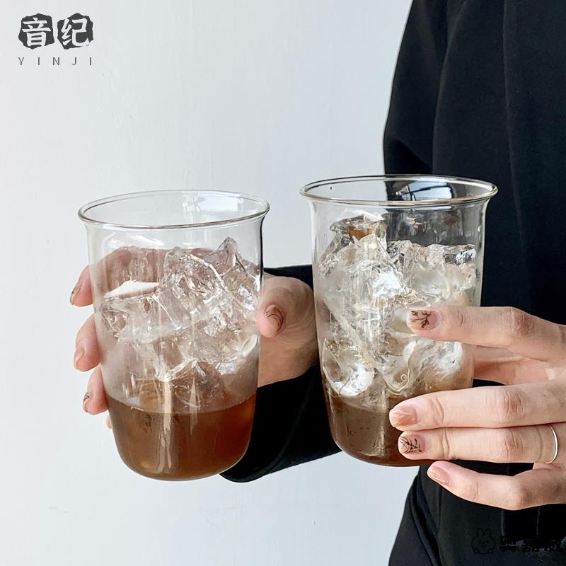 咖啡杯玻璃杯冰拿铁美式饮品杯高硼硅耐热杯