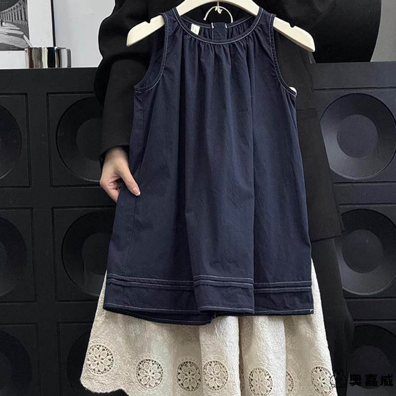 韩版女童气质连衣裙高级感2025秋季新款女宝宝洋气儿童背心两件套