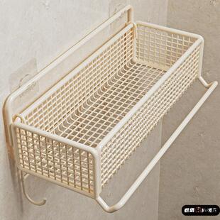 化妆室置物架奶油风免打孔壁挂墙上厕所浴室洗手台洗漱台收纳架子