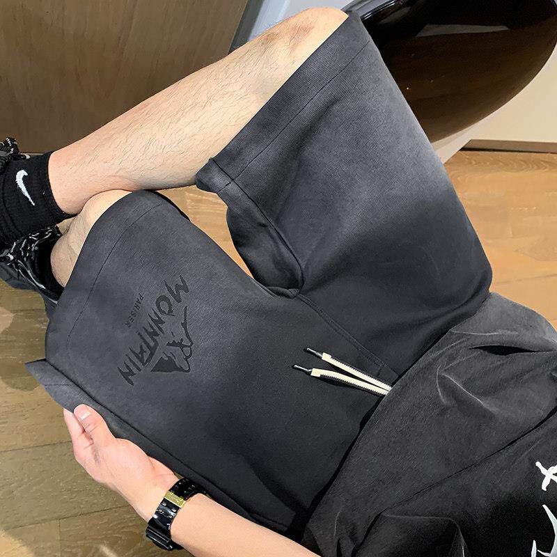 男士短裤夏外穿大码加肥版休闲男2026款宽松针织运动中裤夏天薄款