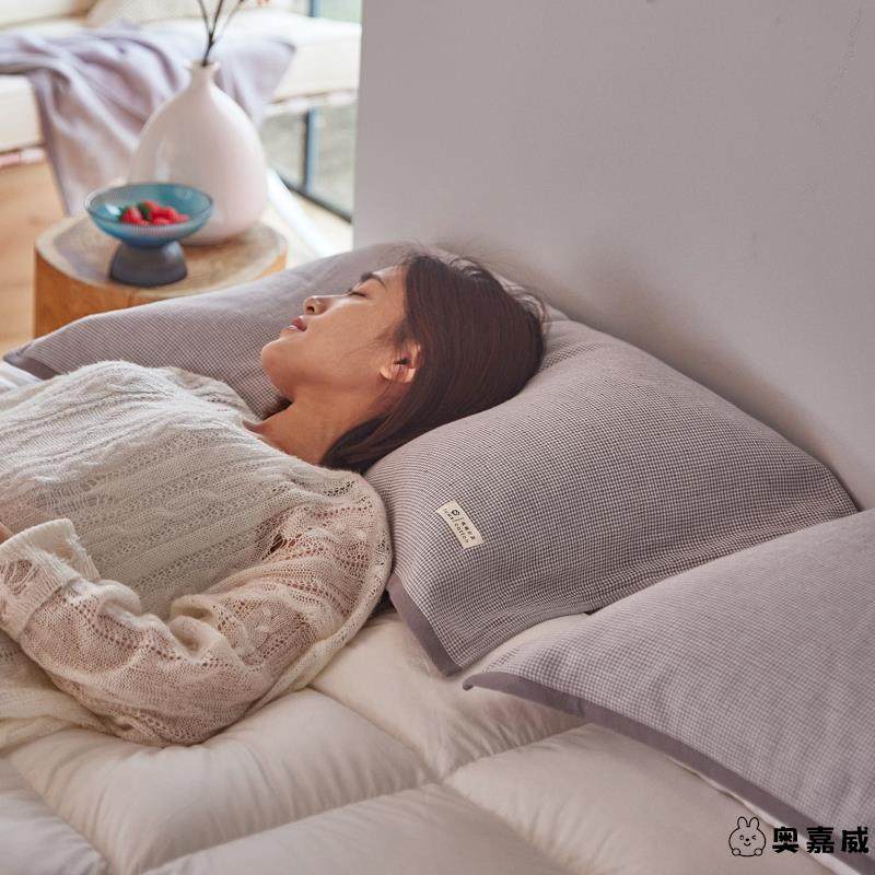 枕巾纯棉一对装防滑2025新款套巾纱布加厚枕头巾可固定男生