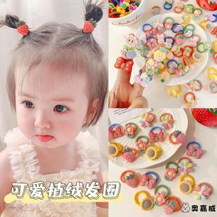 婴儿扎头发绳儿童皮筋扎辫子不伤发宝宝小号拇指发圈女孩头绳头饰