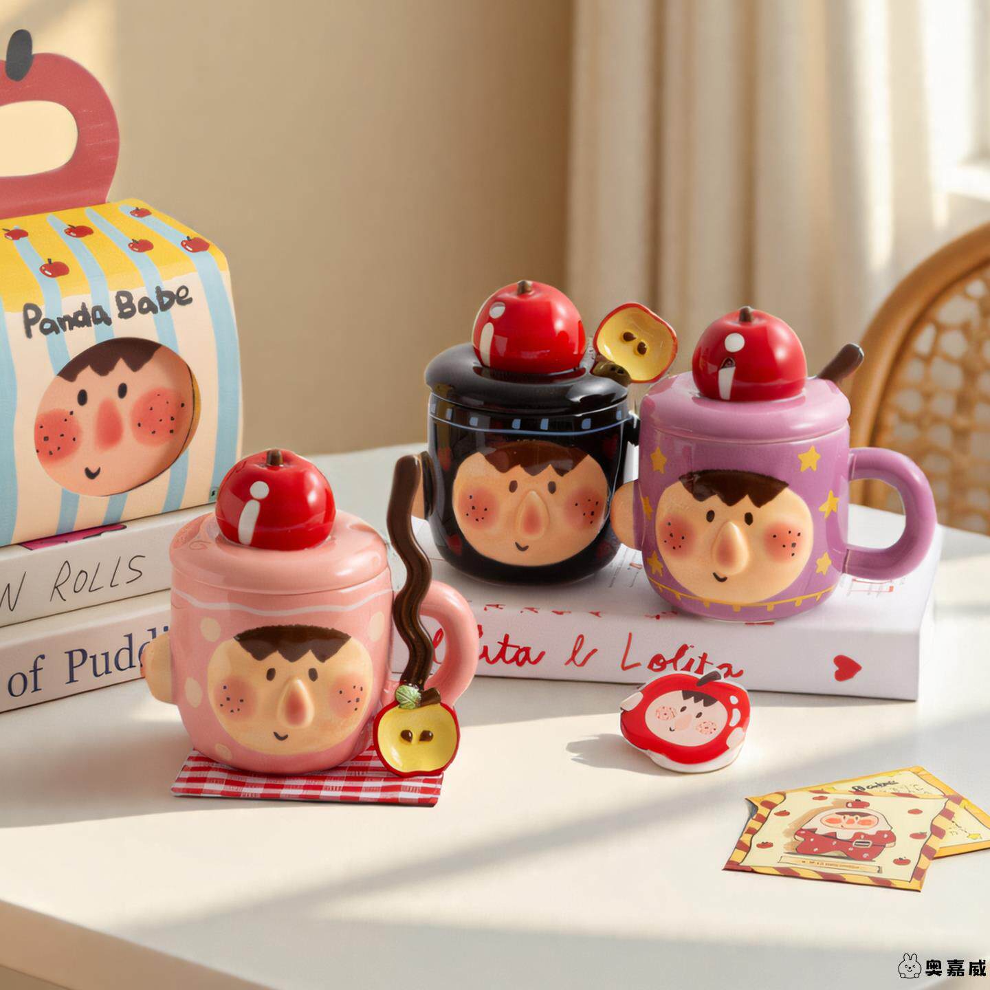 女生陶瓷水杯带盖情侣生日礼物马克杯高颜值勺杯子一对高级感新婚