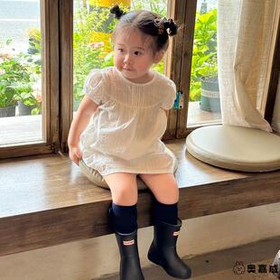 法式 宝宝小众气质泡泡袖 公主裙儿童小白裙 女童连衣裙2025秋季 韩版