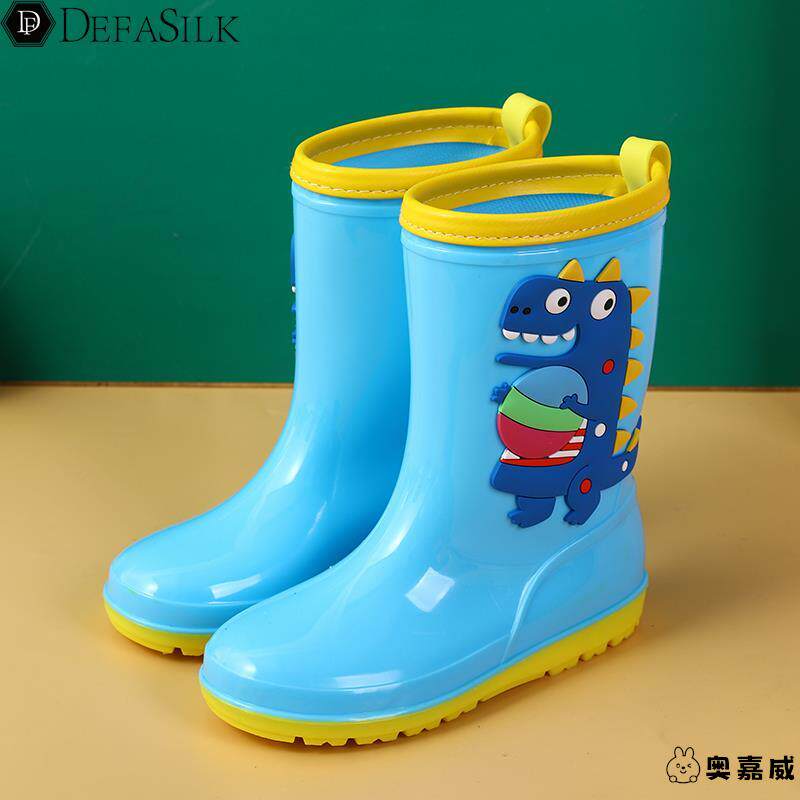 儿童防水防滑束口高筒雨鞋2026新款男孩恐龙卡通胶鞋加厚女孩雨靴