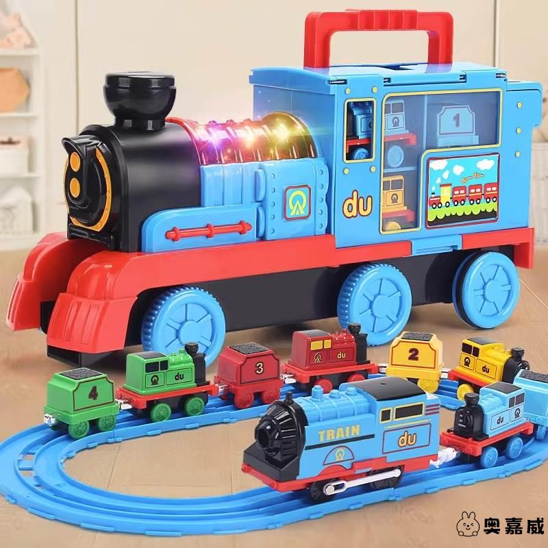 小火车玩具轨道模型汽车仿真全套电动合金大