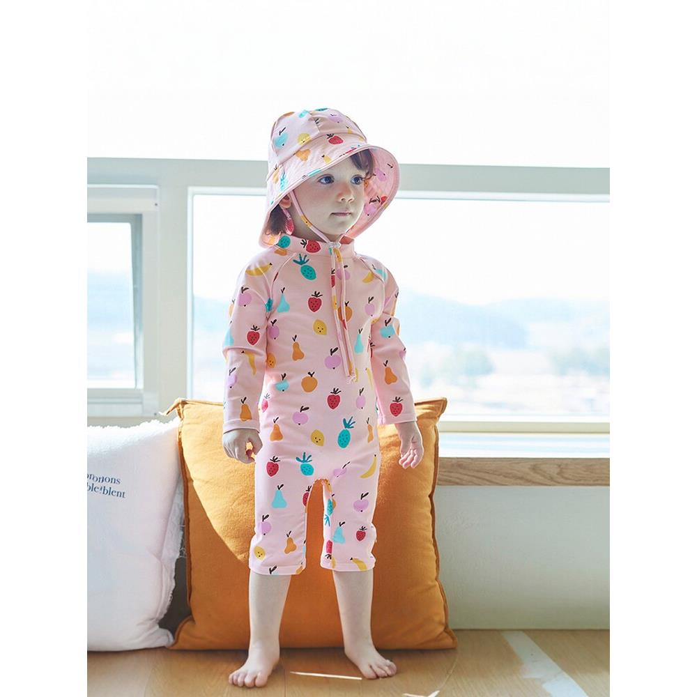 儿童海边玩水防晒衣2026款泳衣女童防晒速干中小童游泳衣卡通草莓