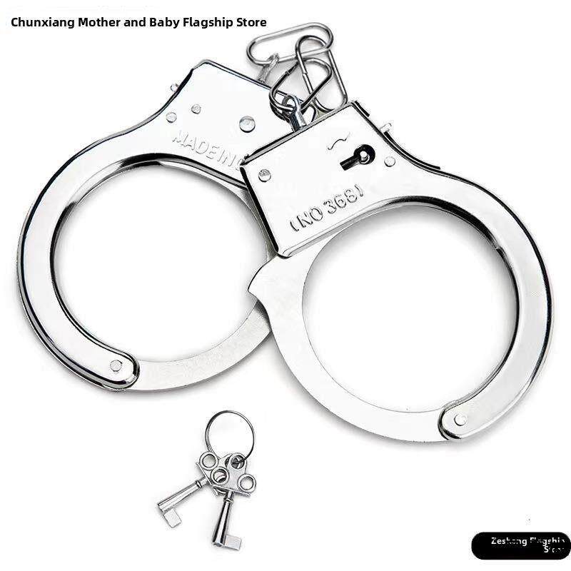 儿童金属手铐玩具加厚加重情侣男女影视拍摄道具脚镣一体密室脚铐