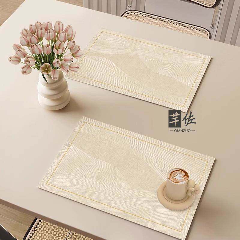 侘寂风餐垫皮革小桌垫防水防油餐桌隔热垫酒店餐盘垫轻奢风西餐垫,居家布艺,餐垫,淘宝优惠券,粉丝福利购,淘宝优惠卷