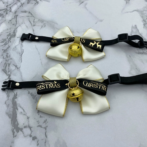 Кремовая белая рождественская милая галстук-бабочка с бантиком, в стиле Шанель