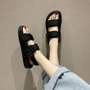 凉鞋女韩版新夏季仙女风外穿沙滩鞋两穿平底防滑百搭高颜值拖鞋男