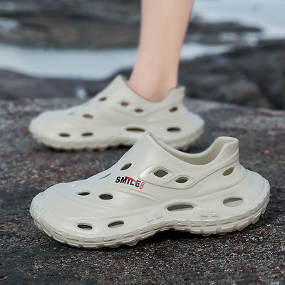 洞洞鞋男夏季外穿镂空运动沙滩凉鞋男士踩屎感防滑包头拖鞋带后跟