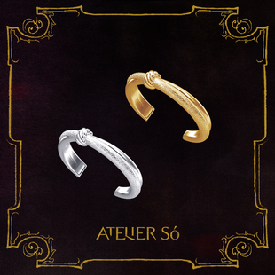 ATELIERSO 25AW编织钉砂S925纯银细戒指