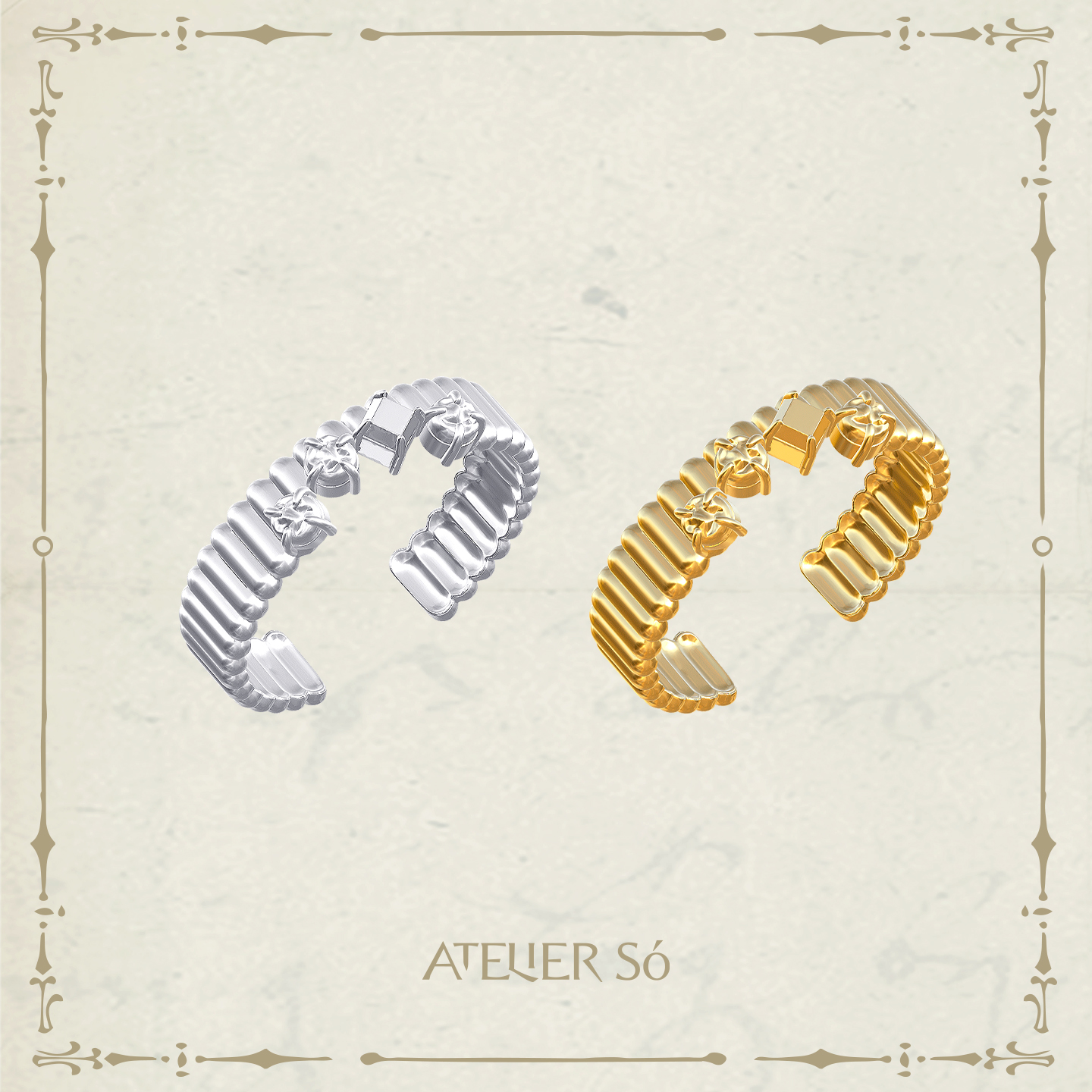 ATELIERSO 26SS碎克拉圆柱戒指（银）